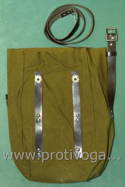 Противогазная сумка с ремнем из кожзаменителя, офицерская, формата планшет, фотография 2